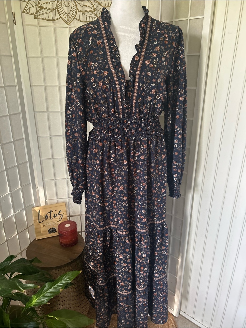 Max Studio Cottagecore Floral Tiered Maxi Dress Size Large